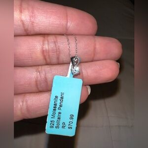 *NWT* Sterling Silver .925 Moissanite Solitaire Pendant Necklace